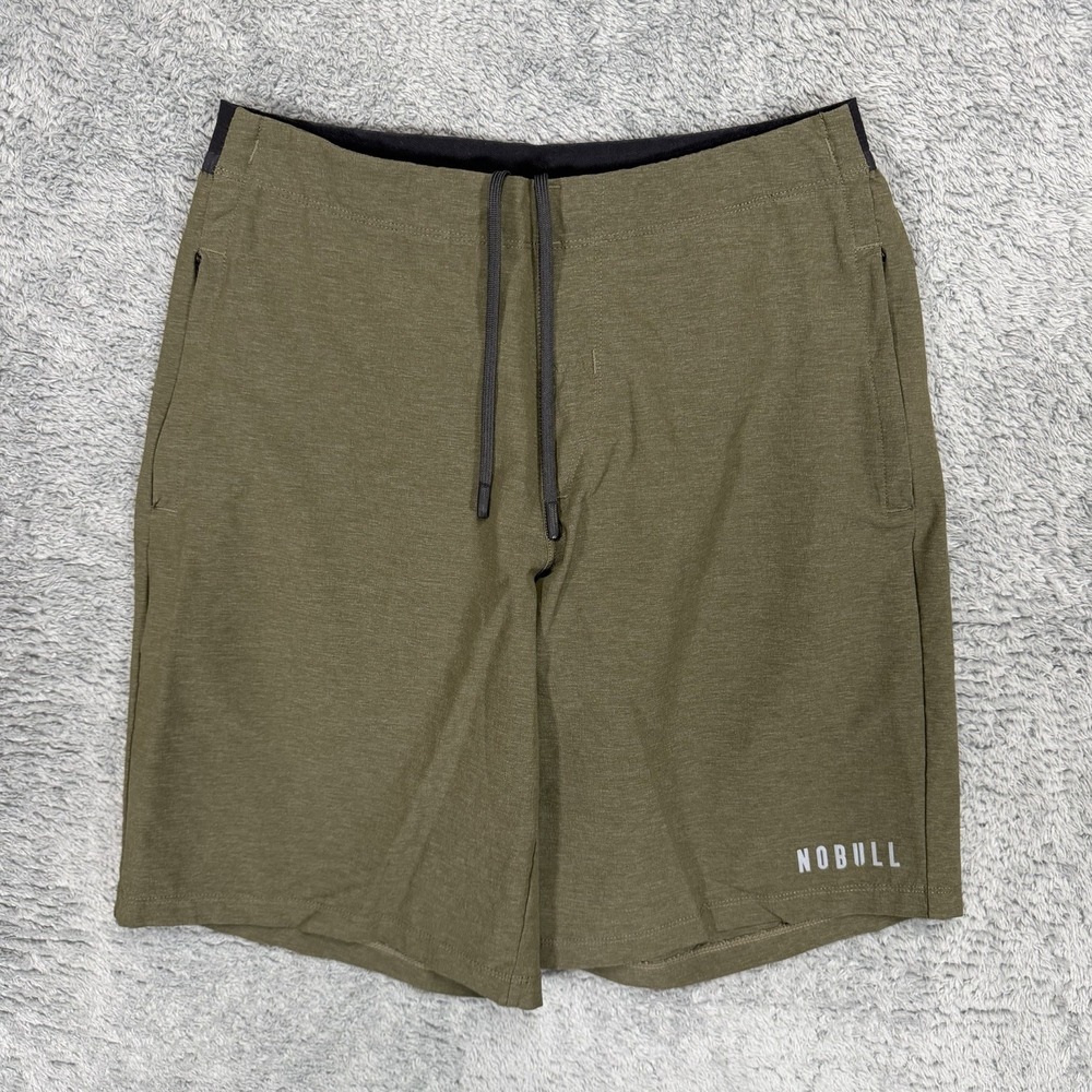 NOBULL Training Shorts Mens M 9" Olive Performance Stretch Workout Gym Athletic